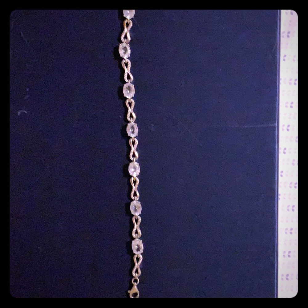 Aquamarine in sterling bracelet.